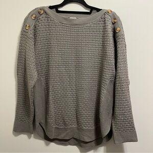 Dressbarn Gray Sweater with Button Details